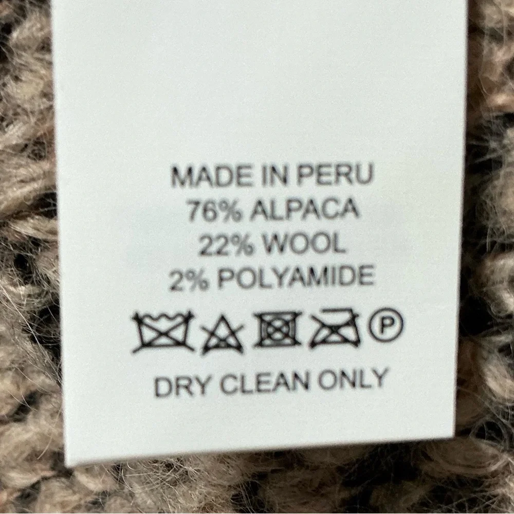 Kate Spade Leopard Print Chunky Sweater Alpaca Wool Oversized Mock Neck | XL
